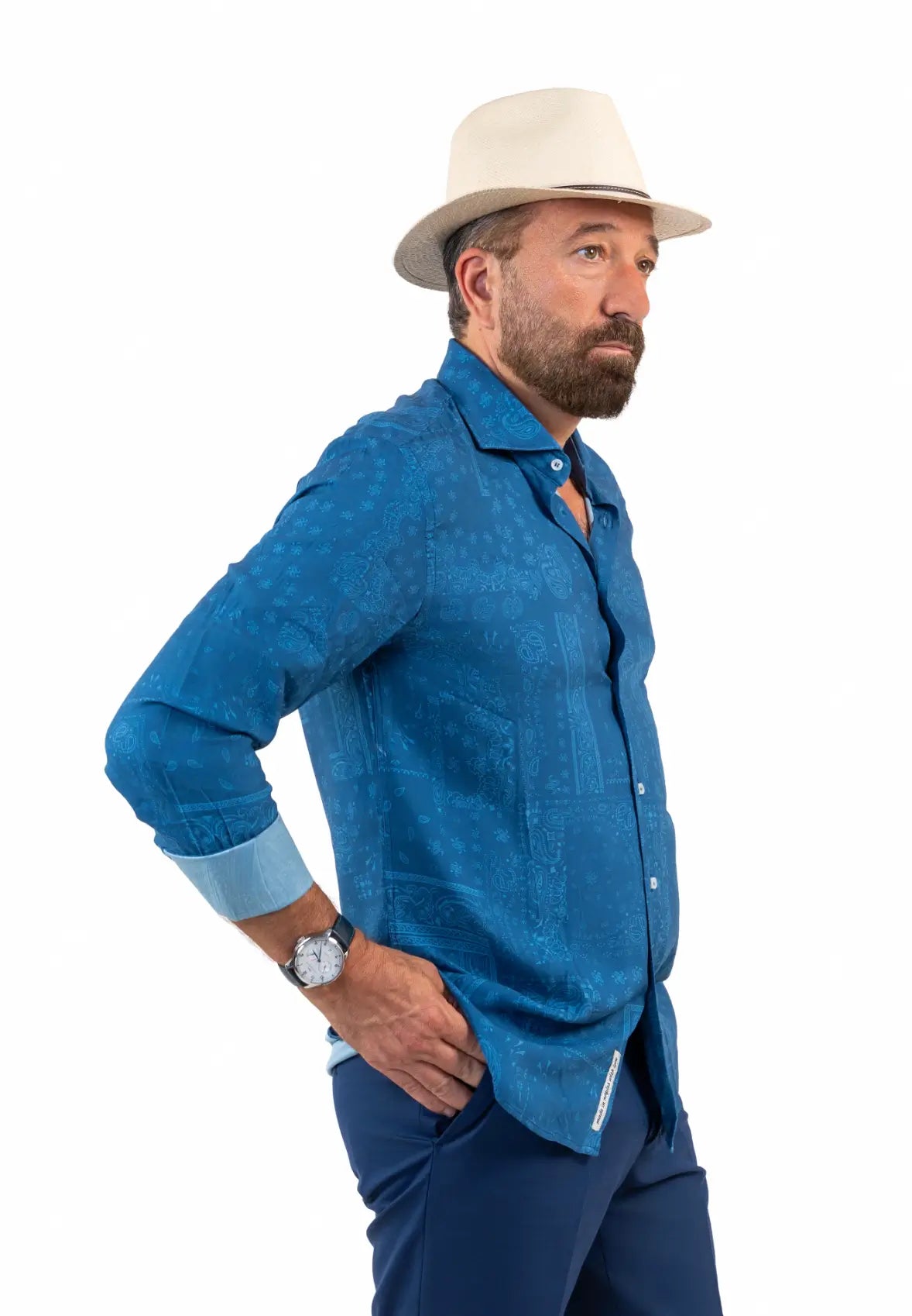 BLUE FOWER SHIRT