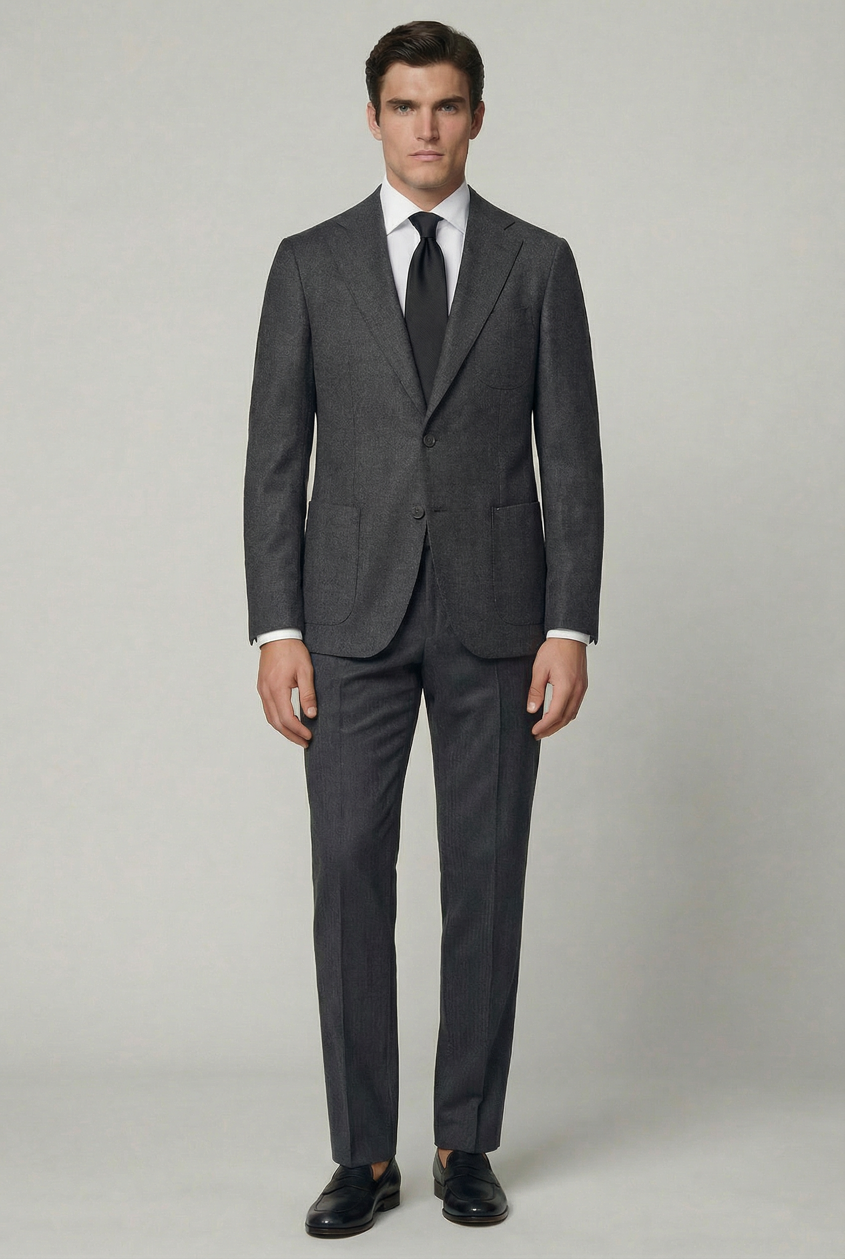 AREZZO Suit – Charcoal Grey – Zignone Fabric – 96% Wool, 4% Cashmere
