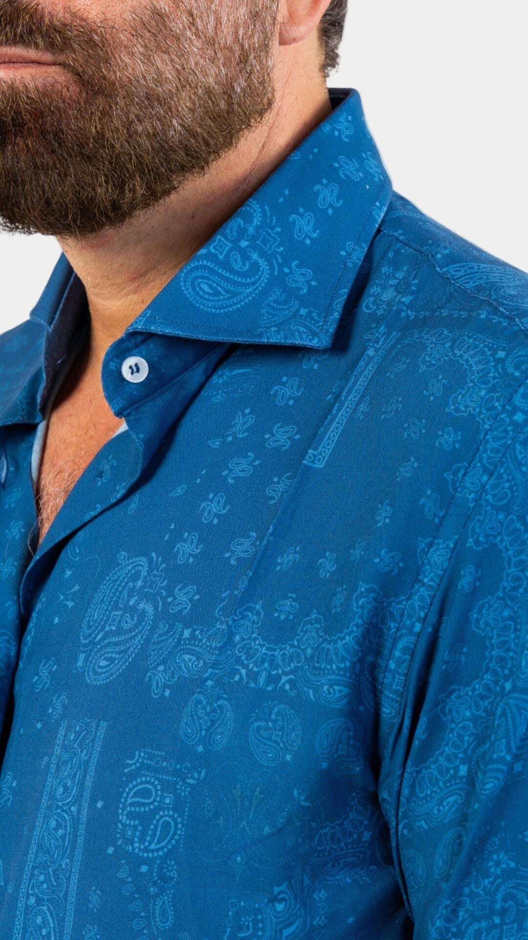 Blue Fower Shirt - Gabriel Collezione