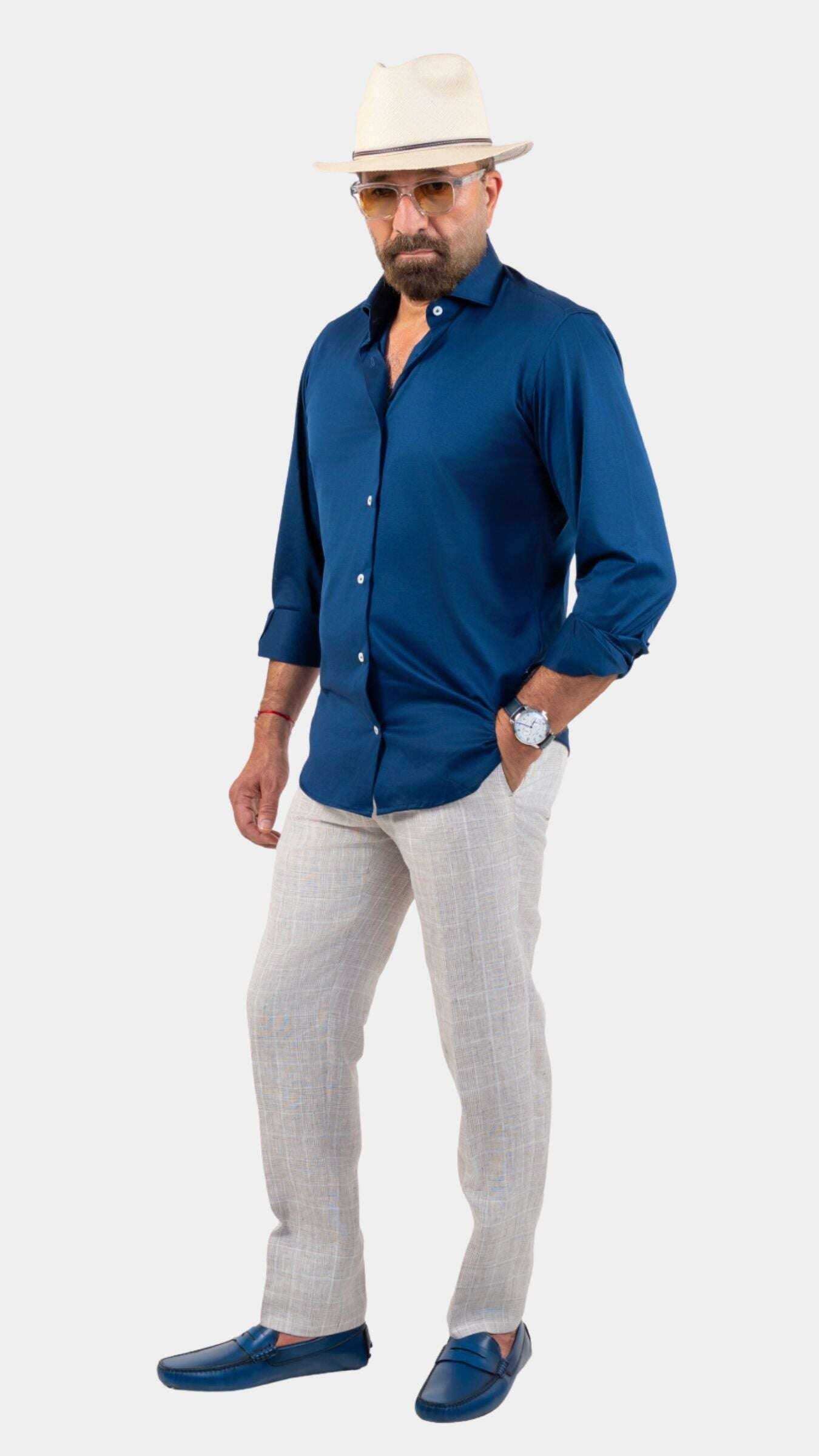 Cordone x Gabriel Navy Scottish Yarn Shirt - Gabriel Collezione