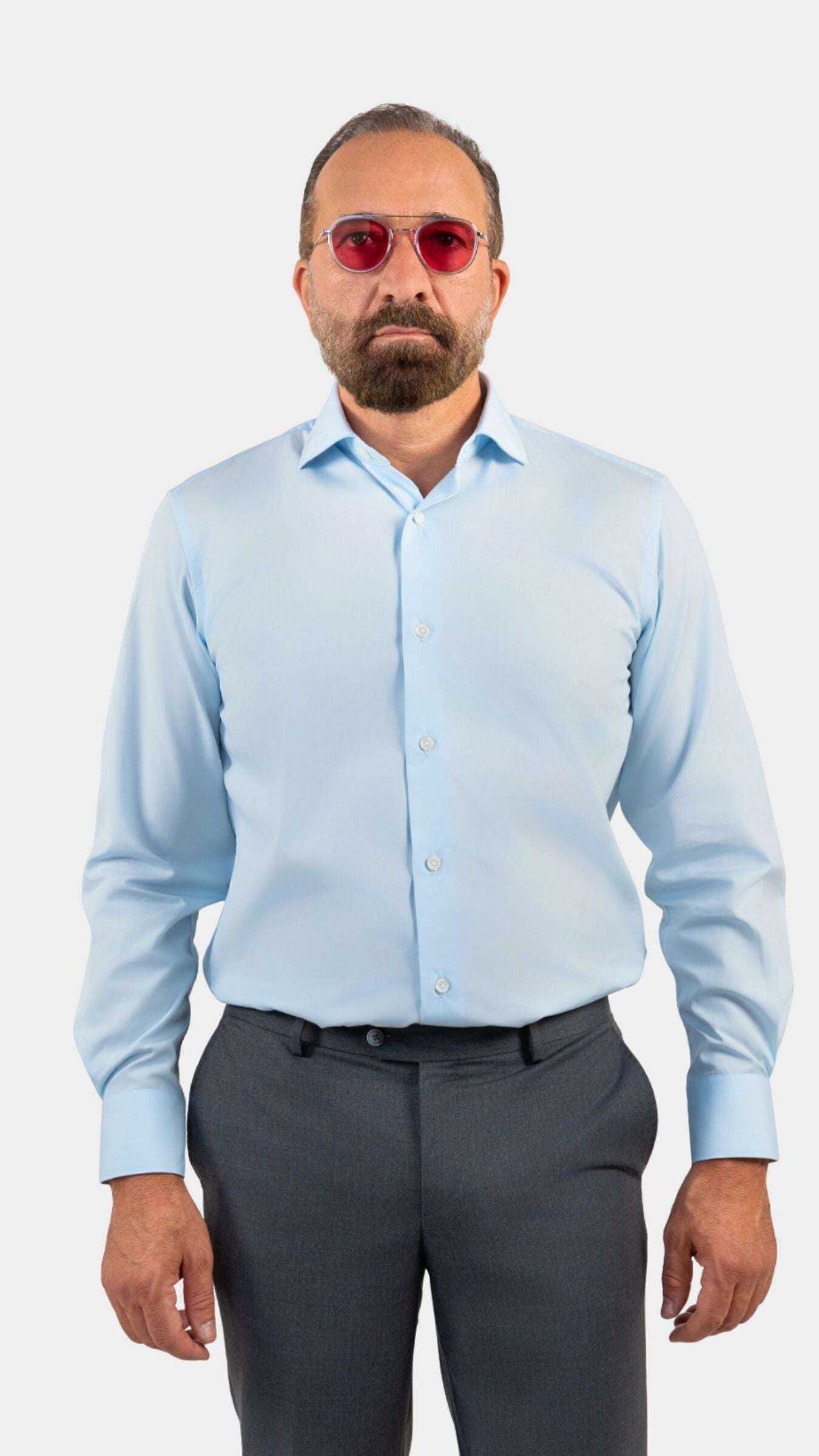 Cordone x Gabriel Sky-Blue Poplin Shirt - Gabriel Collezione