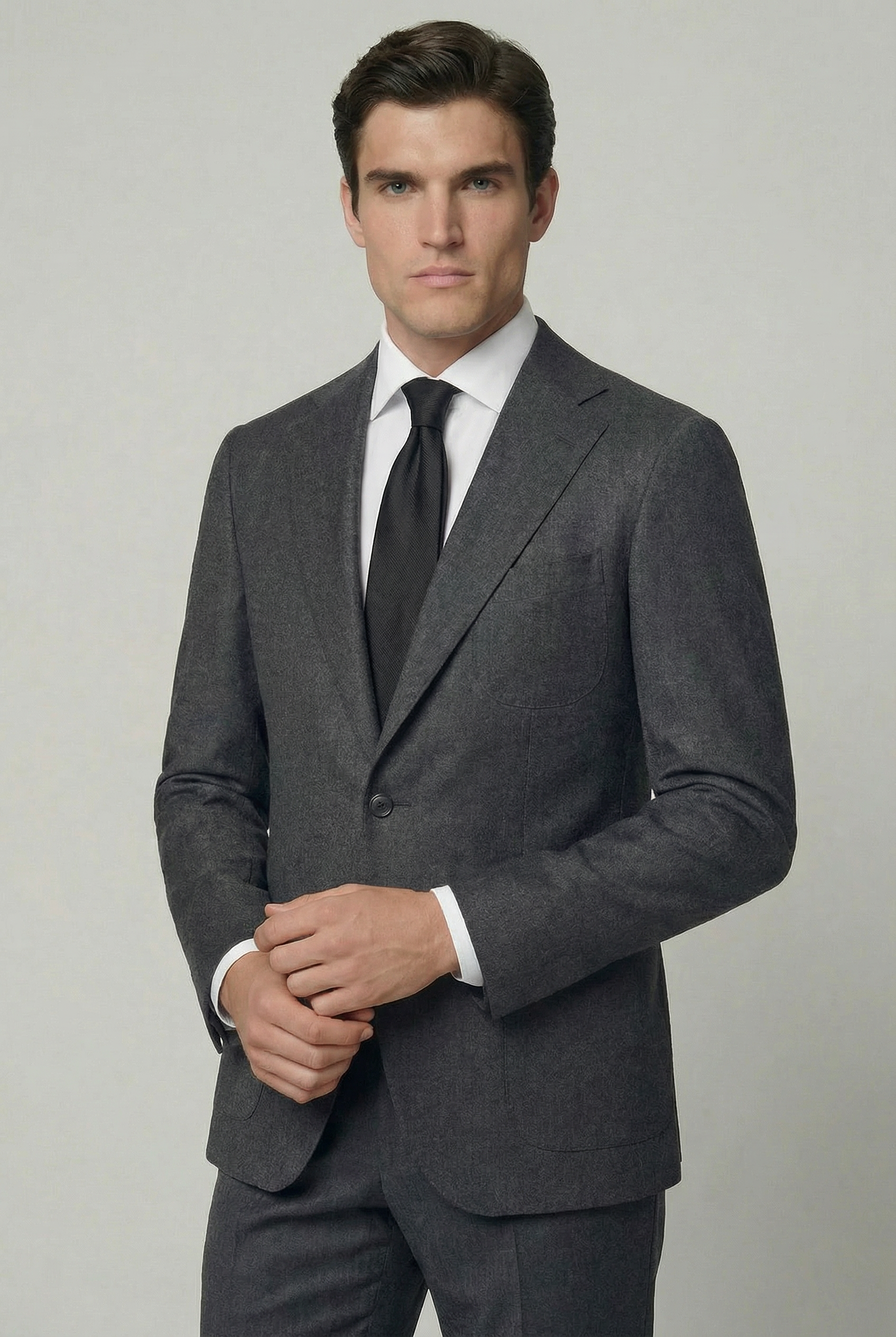 AREZZO Suit – Charcoal Grey – Zignone Fabric – 96% Wool, 4% Cashmere