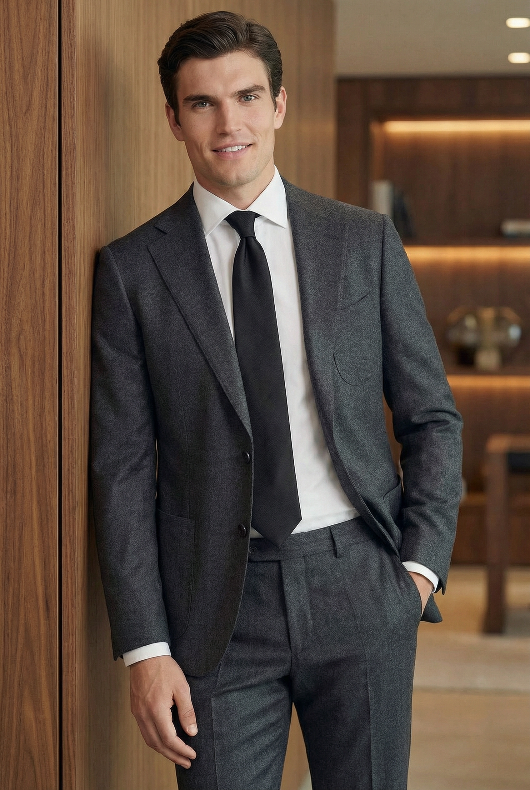 AREZZO Suit – Charcoal Grey – Zignone Fabric – 96% Wool, 4% Cashmere