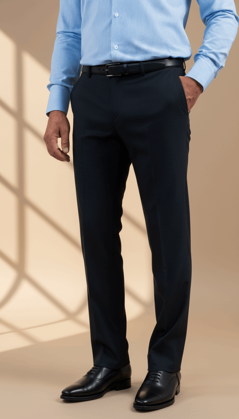 Ravenna Tailored Trousers – Navy Blue - Gabriel Collezione