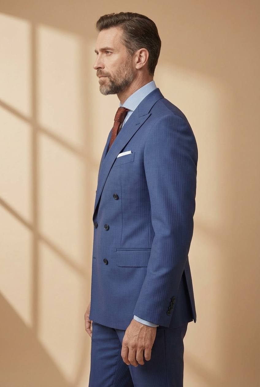 TORINO – Light Blue Double-Breasted Suit - Gabriel Collezione