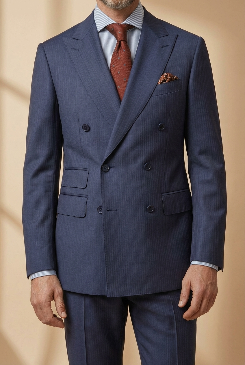 TORINO – Blue Double-Breasted Suit - Gabriel Collezione