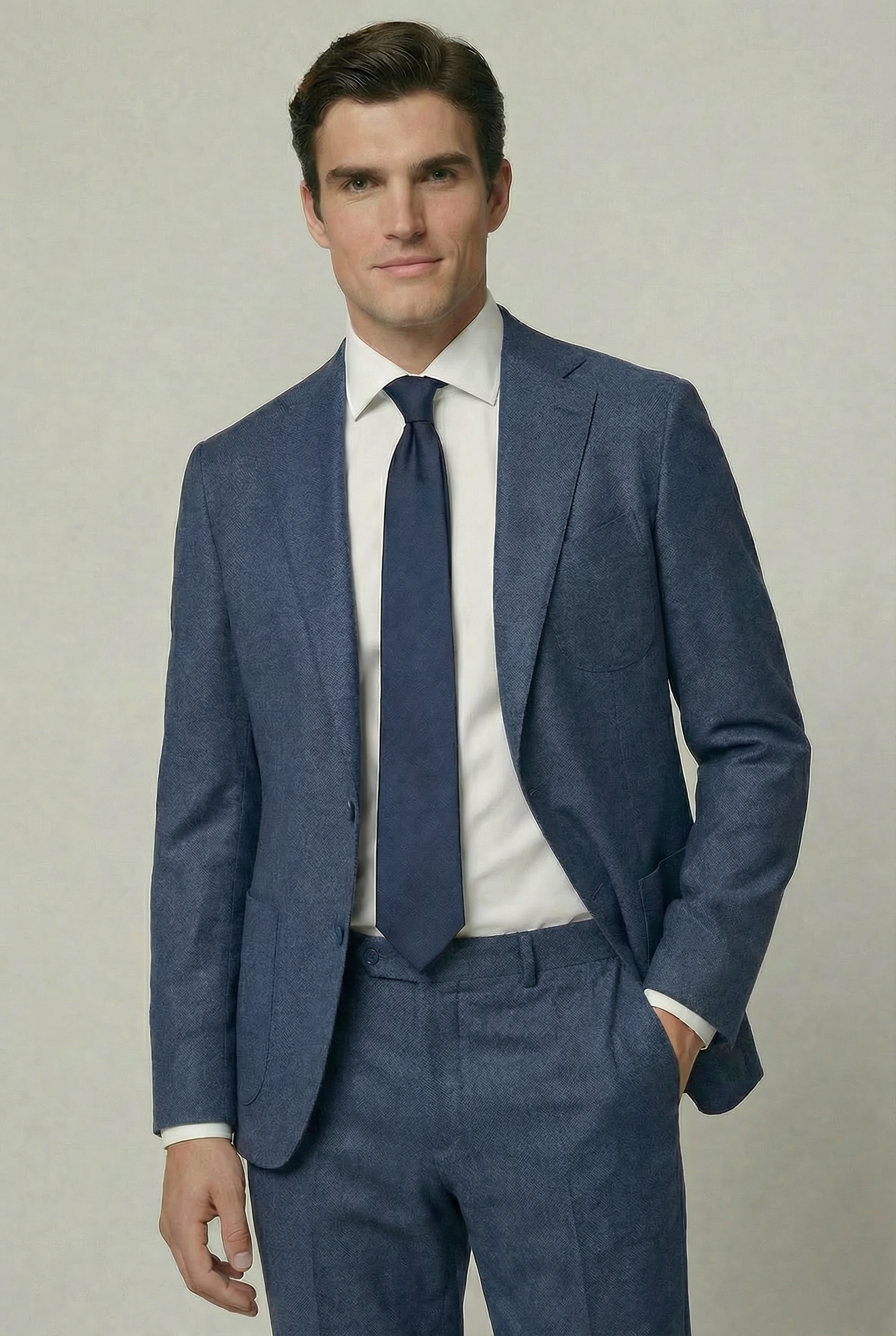 AREZZO Suit – Blue – Zignone Fabric – 96% Wool, 4% Cashmere