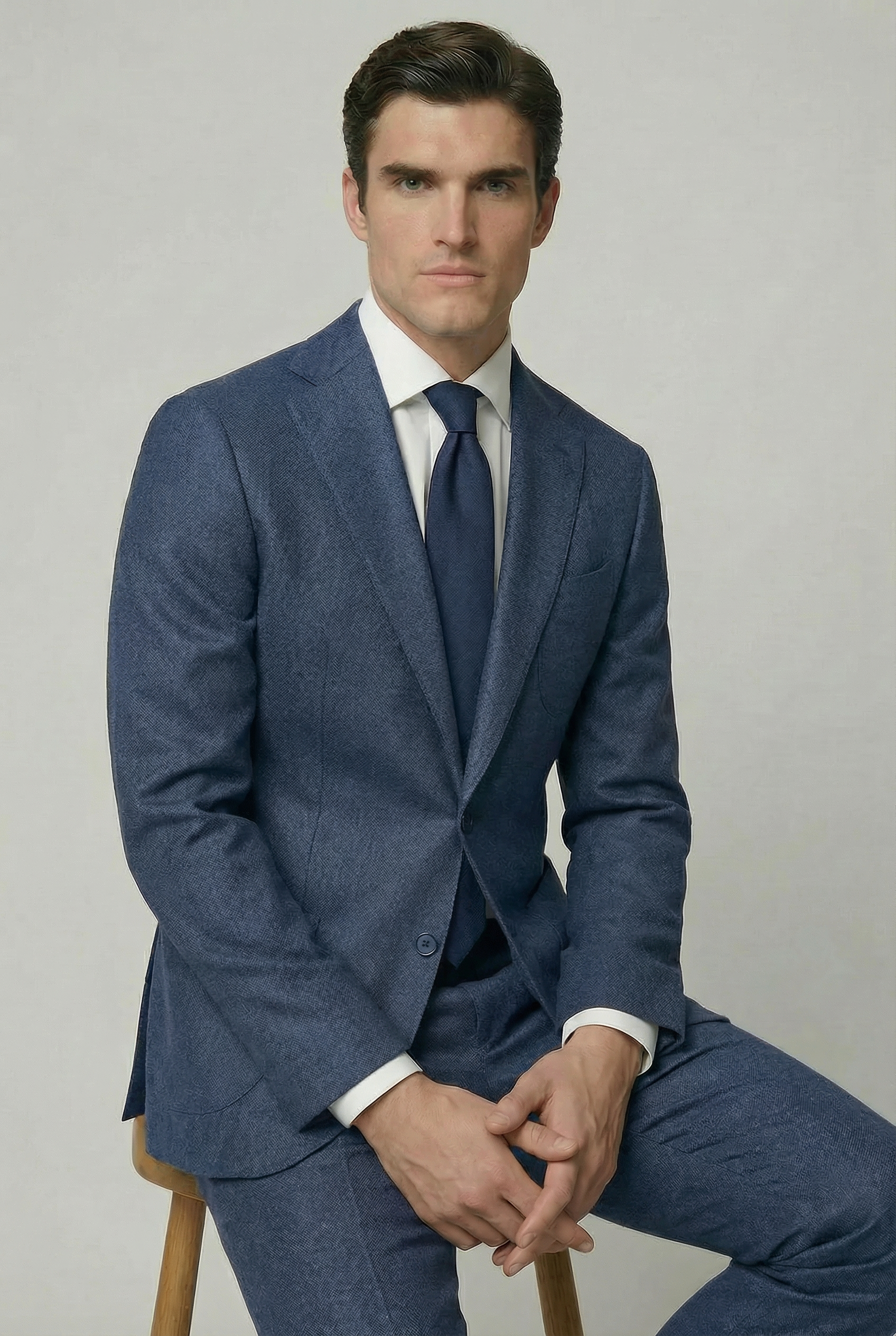 AREZZO Suit – Blue – Zignone Fabric – 96% Wool, 4% Cashmere