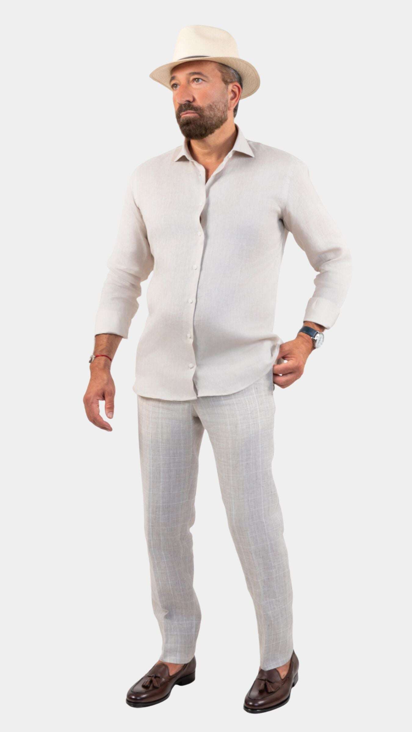 Napoli Cream Linen Shirt - Gabriel Collezione