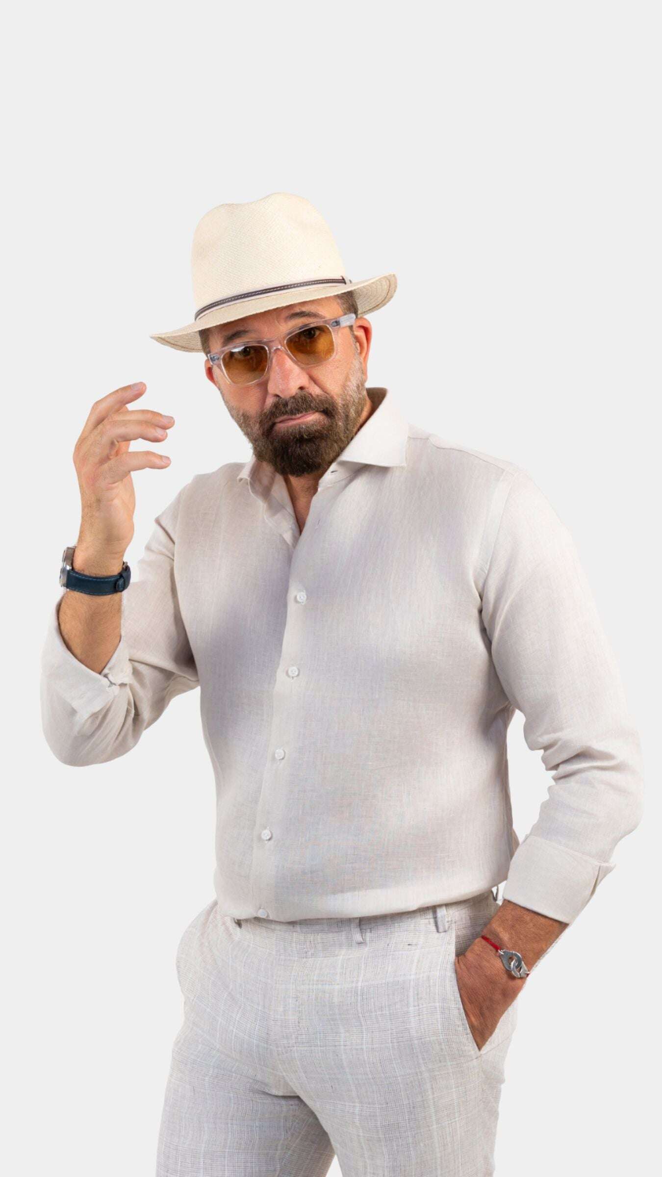 Napoli Cream Linen Shirt - Gabriel Collezione