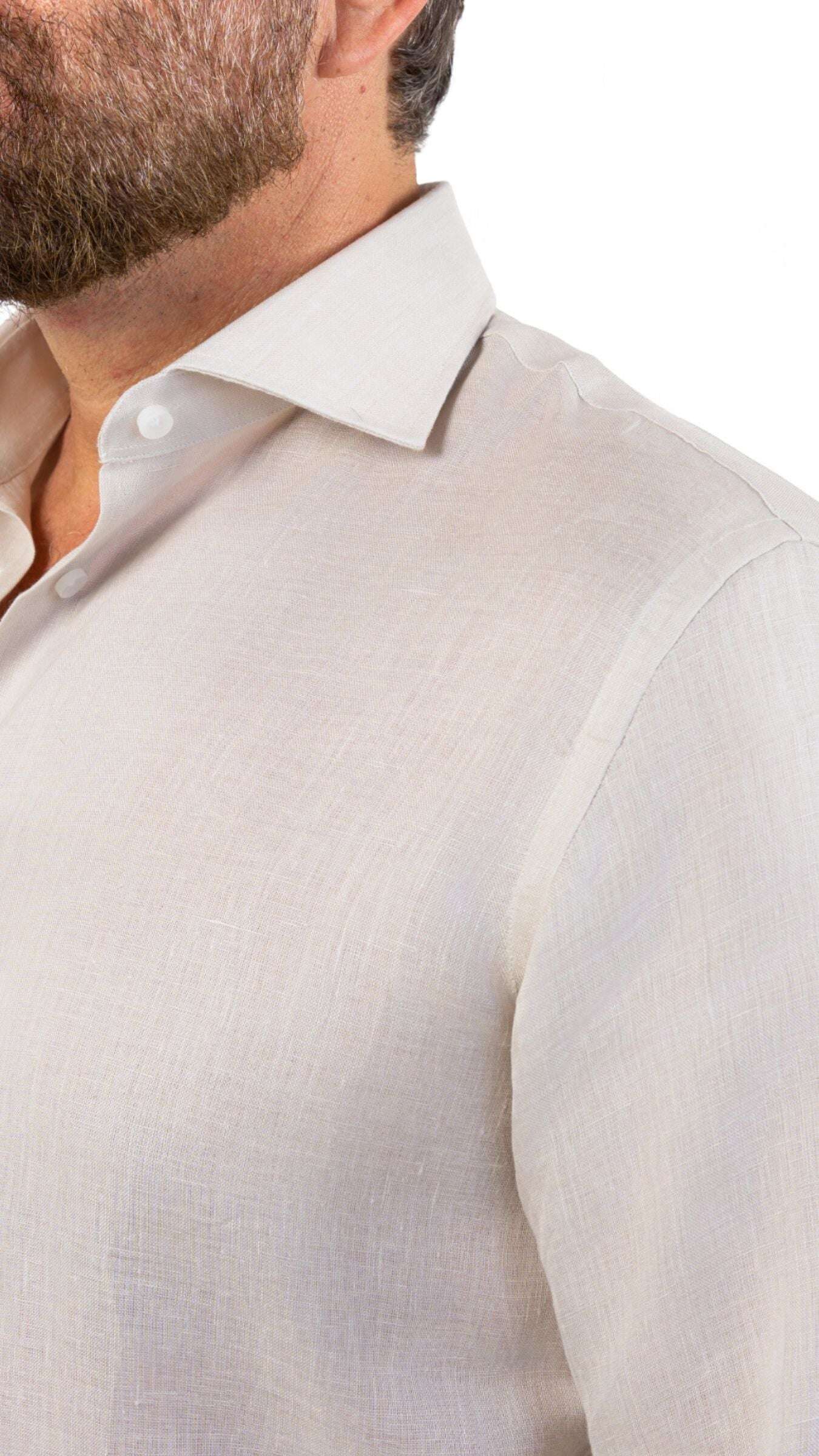Napoli Cream Linen Shirt - Gabriel Collezione