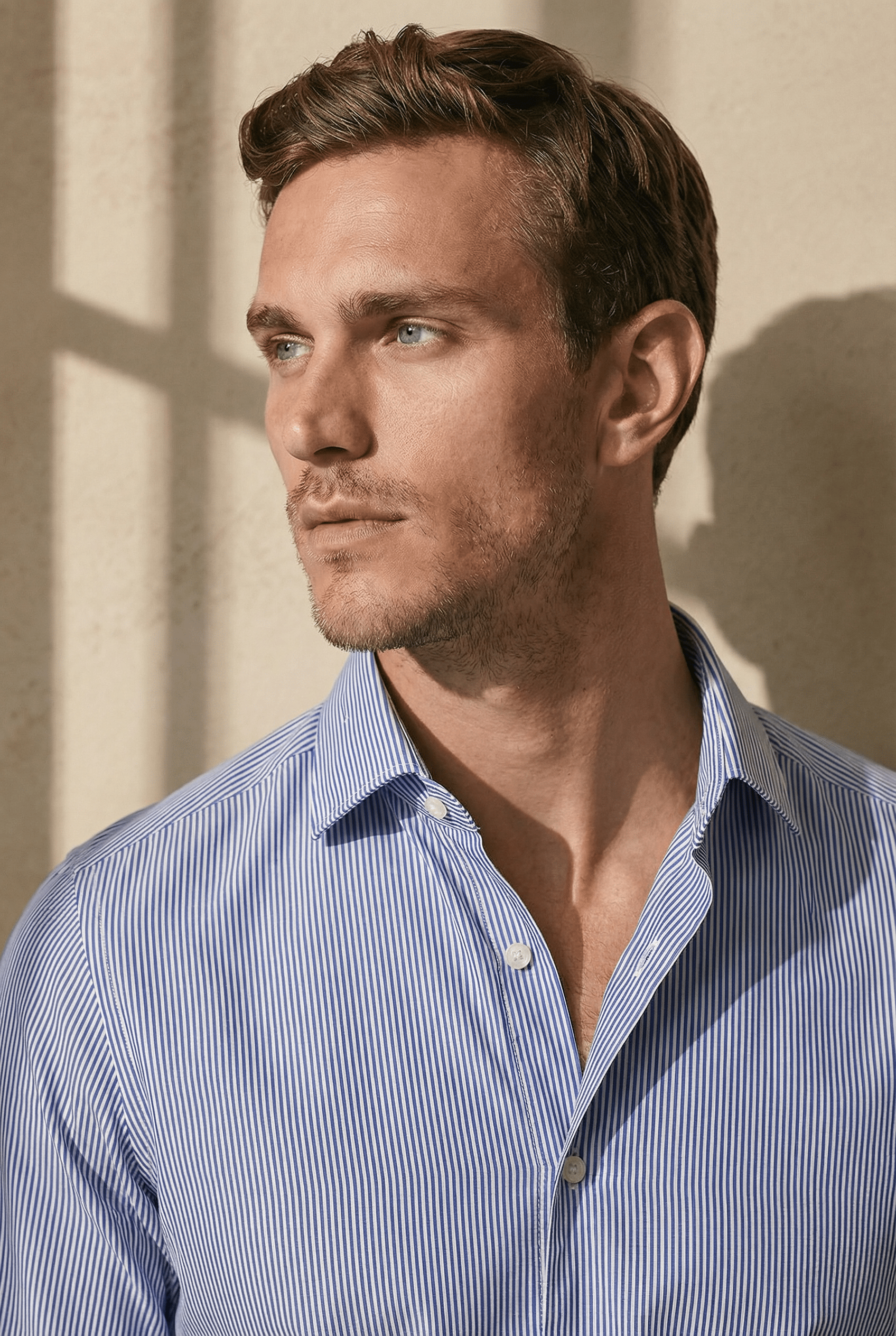 NAPOLI – Blue Striped Italian Shirt - Gabriel Collezione